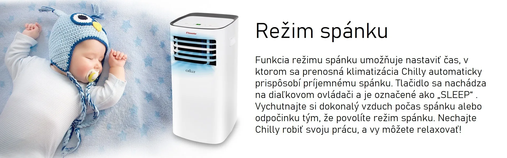 Mobilná klimatizácia Inventor Chilly 2,6 kW. Prenosná klimatizácia do domu a bytu. Mobilná, prenosná klíma