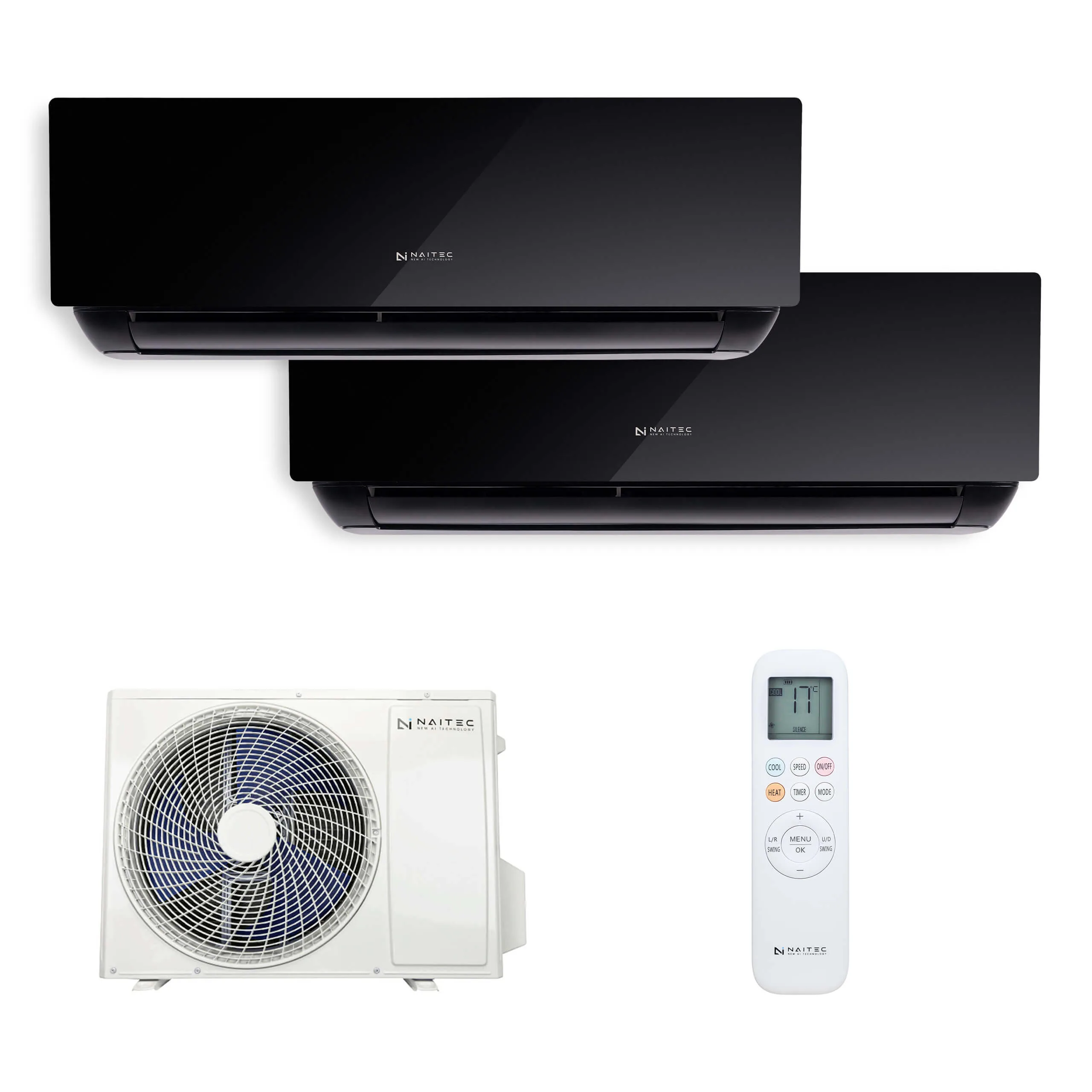 Naitec Multisplit – vonkajšia 5 kW + 2 x Naitec Onyx vnútorná 3,5 kW s montážou