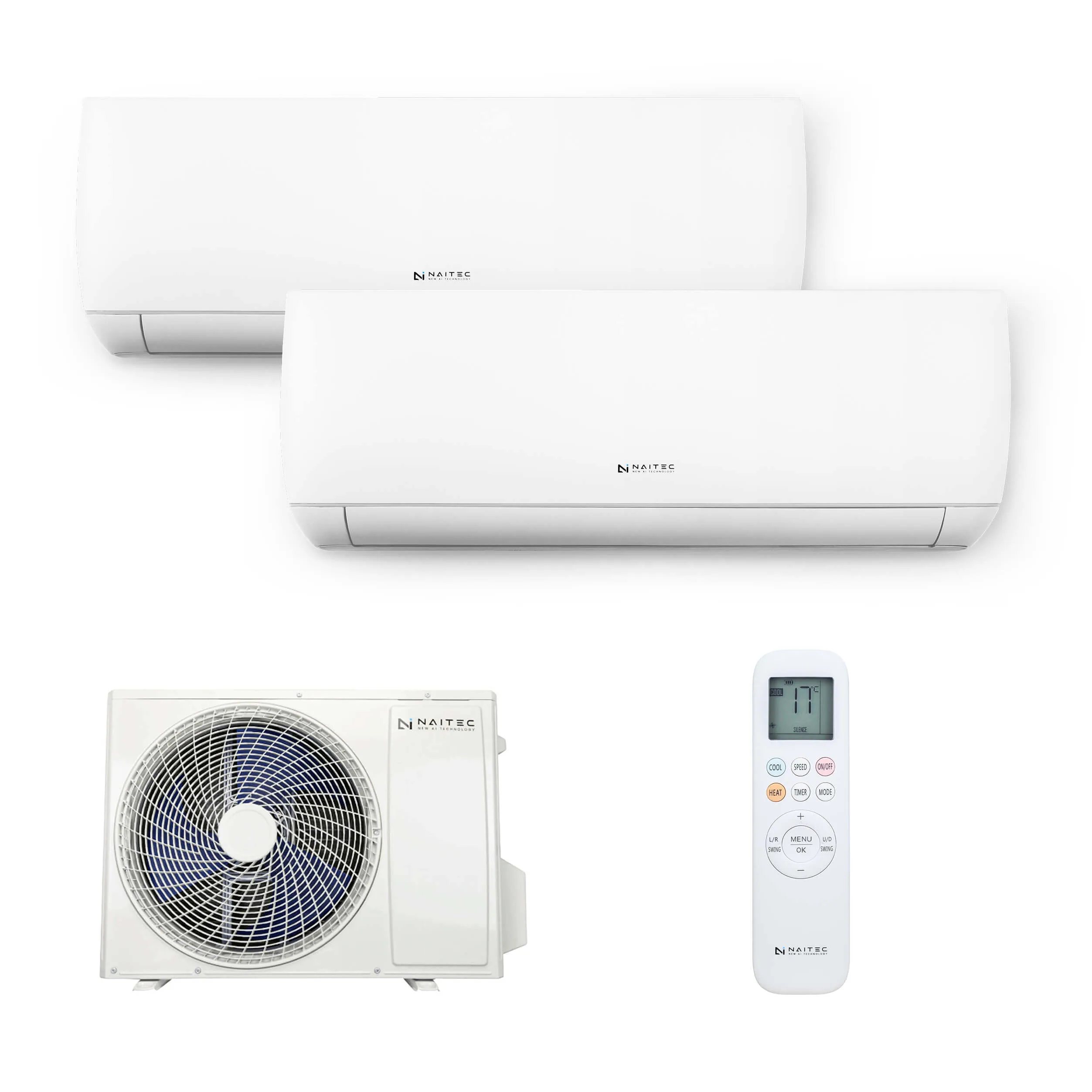 Naitec Multisplit – vonkajšia 5 kW + 2 x Naitec New Smart vnútorná 3,5 kW s montážou