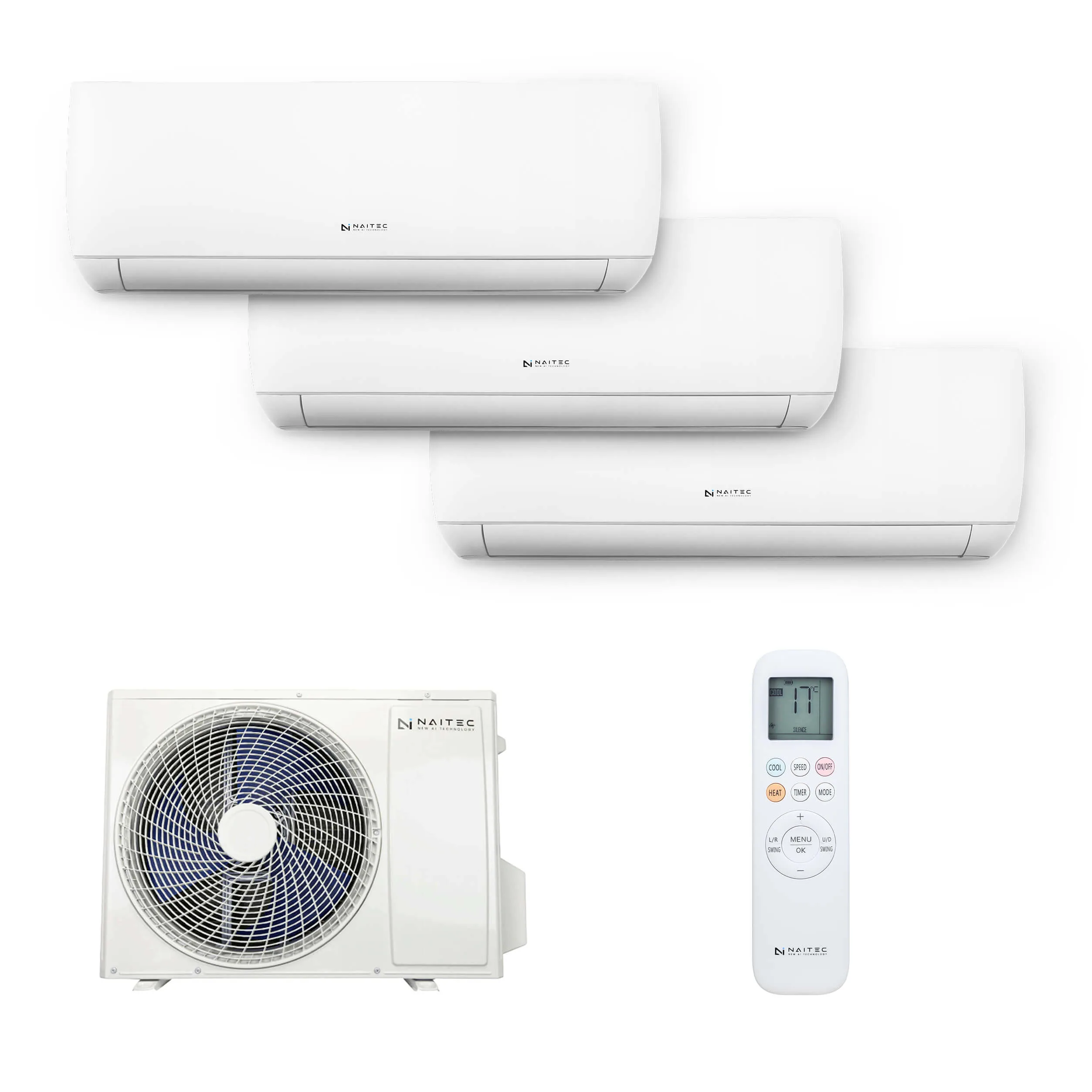 Naitec Multisplit – vonkajšia 8 kW + 3 x Naitec New Smart vnútorná 3,5 kW s montážou