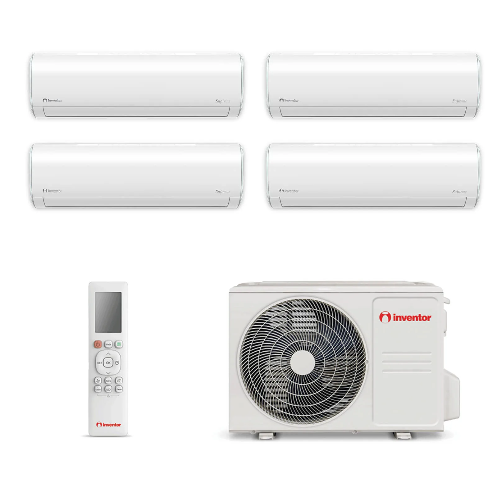 Inventor Multisplit Supreme vonkajšia 10 kW + 4x Inventor vnútorná 3,5 kW s montážou